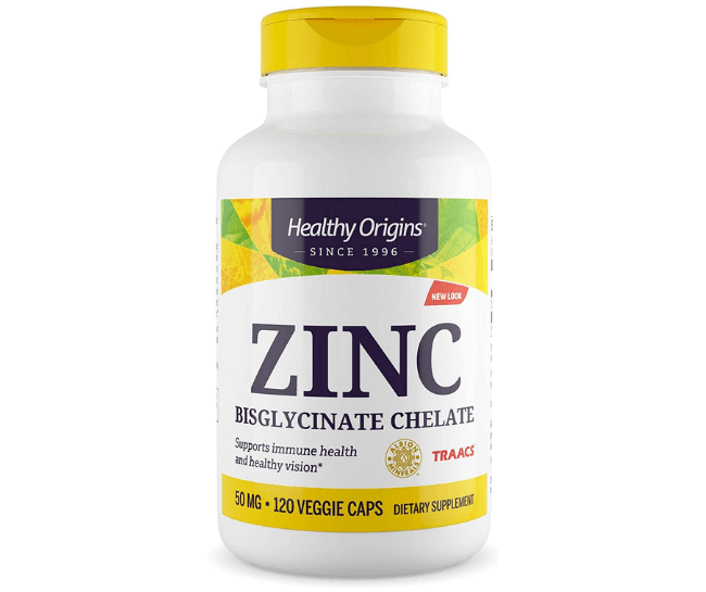 Chelated zinc: Healthy Origins Zinc Bisglycinate Chelate